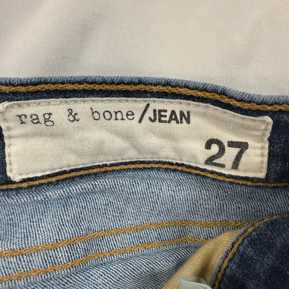 rag & bone Low Rise Ankle Skinny Jeans 27 Medium Wash Frayed Hem - Picture 5 of 13